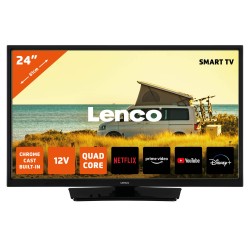 24"" Android Smart TV met 12V auto adapter Lenco LED-2463BK Zwart