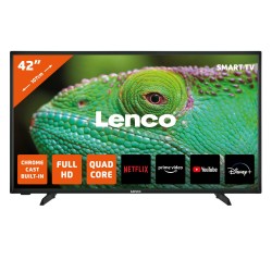 42"" Android Smart TV, Full HD Lenco LED-4243BK Zwart